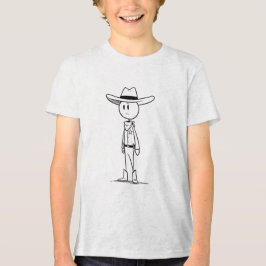 minimal cowboy police line art t-shirt Tri-Blend shirt