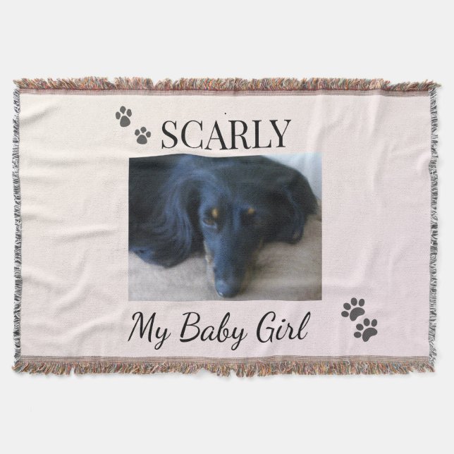 Minimal Cream Blush Pet Photo  Decke (Vorderseite)