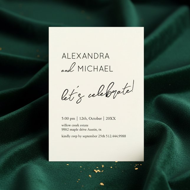 Minimal Cream Elegant Engagement Typography Einladung (A refined minimalist engagement invitation design featuring elegant typography)