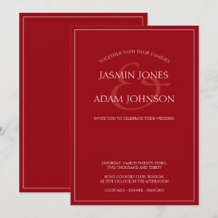 Minimal Crimson Red Script Einladung