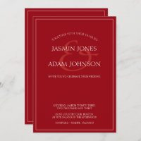 Minimal Crimson Red Script Einladung