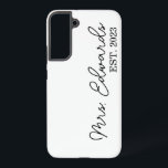 Minimal Cursive Frau Custom Nachname Hochzeitsgesc Samsung Galaxy Hülle<br><div class="desc">Das ist ein Minimal Cursive Custom Mrs Nachname Wedding Geschenk Samsung Galaxy Phone Case!</div>