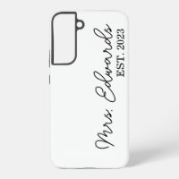 Minimal Cursive Frau Custom Nachname Hochzeitsgesc