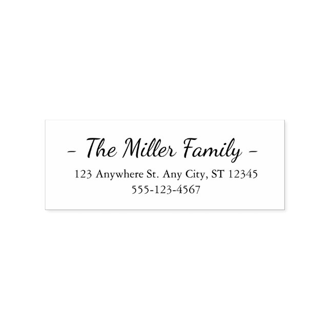 Minimal Custom Address Stamp for Family Mail Gummistempel (Prägung)