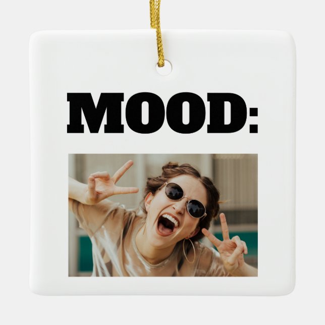 Minimal Custom MOOD Funny Add Foto Keramikornament (Vorderseite)