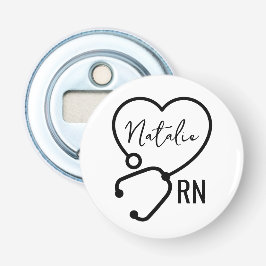 Minimal Custom Nurse Name Stethoscope Herz Flaschenöffner