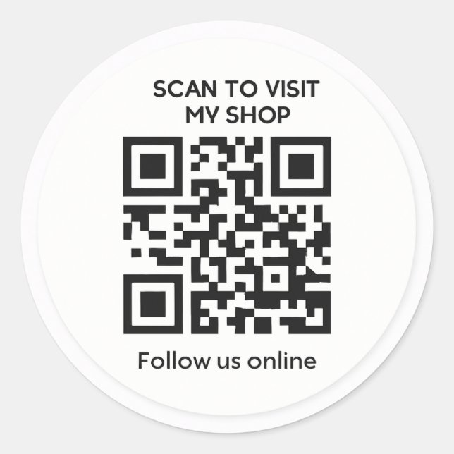 Minimal custom QR code business sticker (Vorderseite)