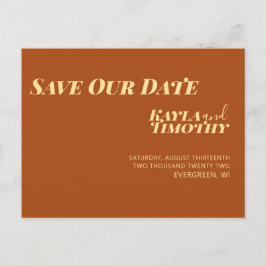 Minimal Custom Save the Date Wedding Postcard Ankündigungspostkarte