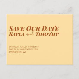 Minimal Custom Save the Date Wedding Postcard Ankündigungspostkarte