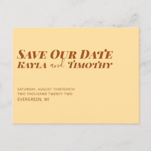 Minimal Custom Save the Date Wedding Postcard Ankündigungspostkarte