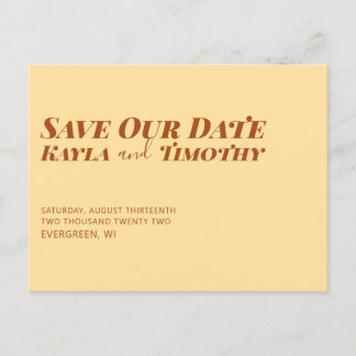 Minimal Custom Save the Date Wedding Postcard Ankündigungspostkarte