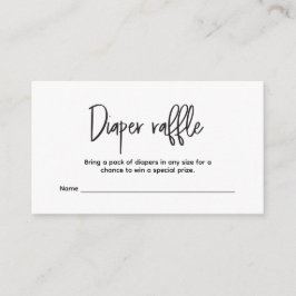 Minimal Custom Simple Diaper Raffle ticket Begleitkarte