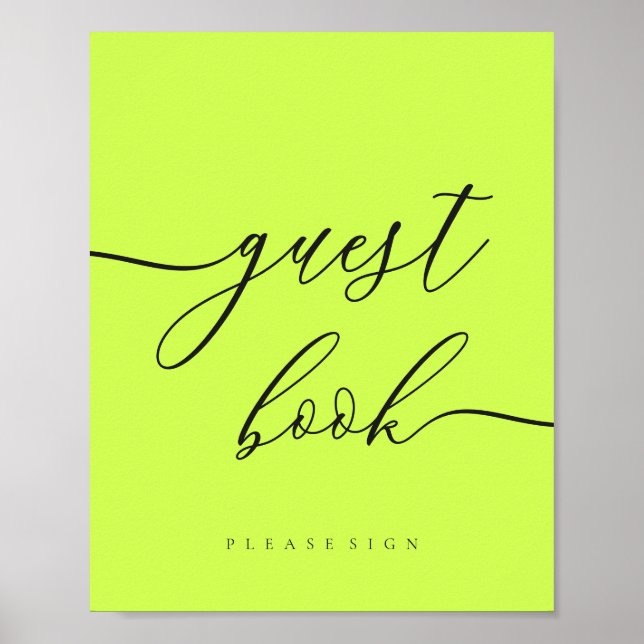 Minimal Cyber Lime Jet Black Feier Gast Poster (Vorne)