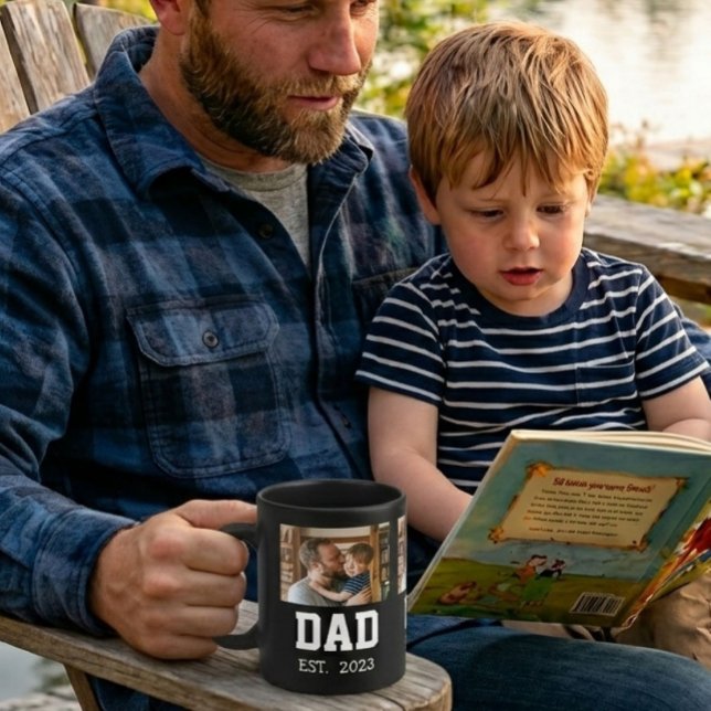 Minimal Dad Established Photo Father's Day Gift  Kaffeetasse (Von Creator hochgeladen)