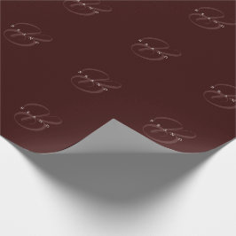 Minimal Deep Wine Elegant Monogram Company Geschenkpapier