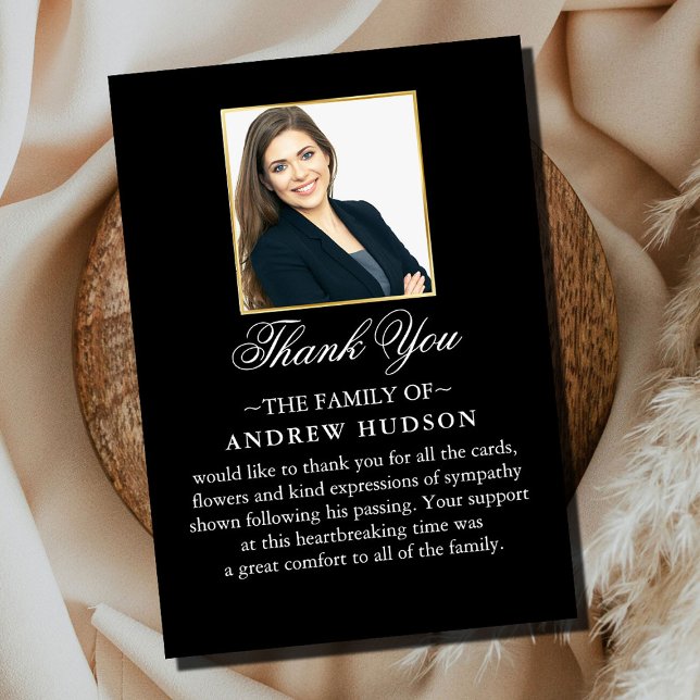 Minimal Delikate Beerdigung Foto Danke Karte (Von Creator hochgeladen)