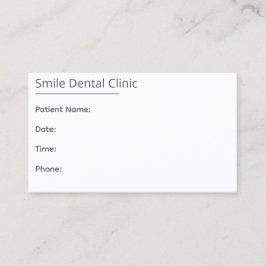 Minimal Dental Appointment Card One Line Terminkarte