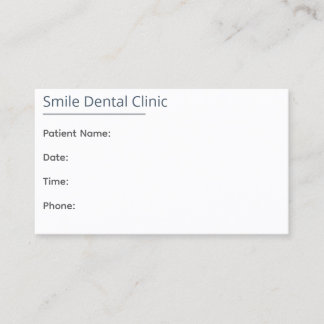 Minimal Dental Appointment Card One Line Terminkarte