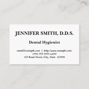 Minimal Dental Hygienist Visitenkarte