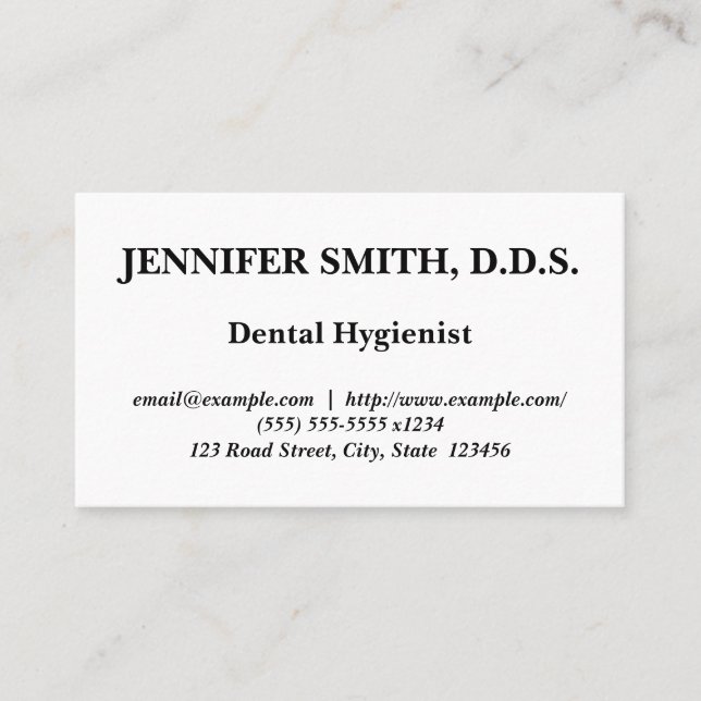 Minimal Dental Hygienist Visitenkarte (Vorderseite)