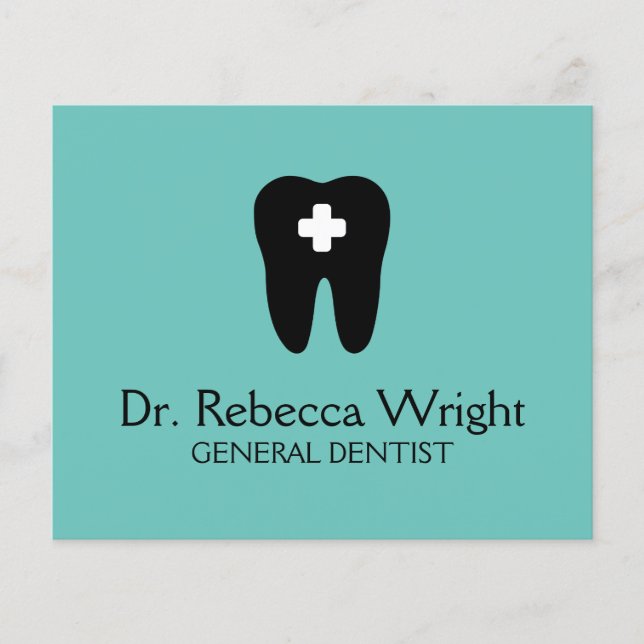 Minimal Dentist Logo Light Aquamarin Dental Office Flyer (Vorne)