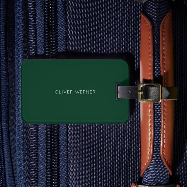 Minimal der Minimalistischen Elegant dunkelgrün Gepäckanhänger (Vorderseite Insitu 4)