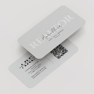 Minimal der Realtor Light Gray Hypothekenmakler Visitenkarte