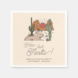 Minimal Desert Fiesta Bachelorette Wochenende Serviette