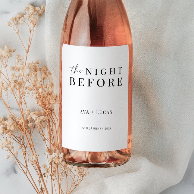 Minimal die Nacht vor der Probe Abendessen Weinetikett (Von Creator hochgeladen)