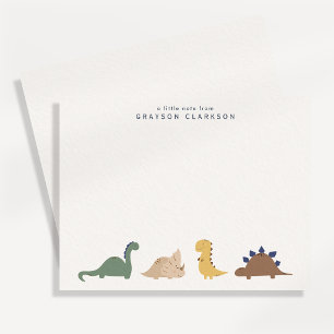 Minimal Dinosaur Kinder Notizkarten Set Personalis Einladung