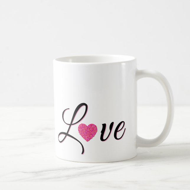 Minimal Dotted Heart Design Kaffeetasse (Rechts)