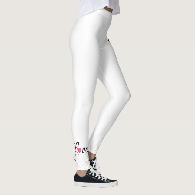 Minimal Dotted Heart Design Leggings (Rechts)