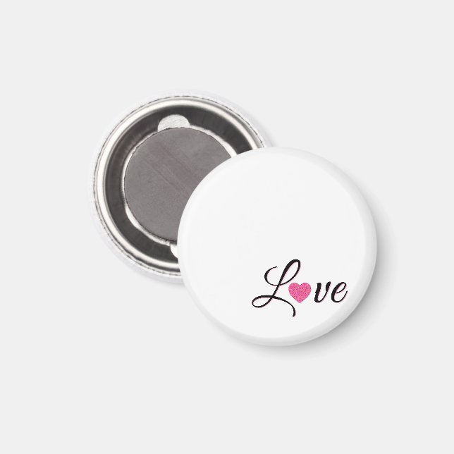 Minimal Dotted Heart Design Magnet (Vorderseite/Rückseite)