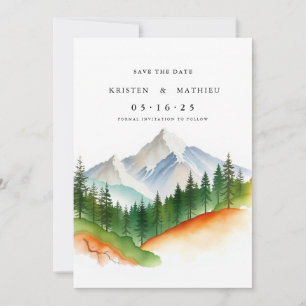 Minimal druckbarer Berg Save The Date