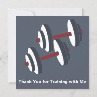 Minimal Dumbell Grau White Dankeschön Karte