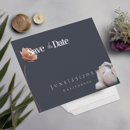 Minimal dunkel staubig blueFlat Save the Date Card