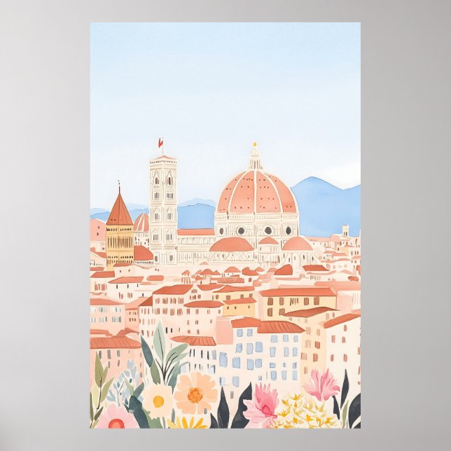 Minimal Duomo Italien Florenz Kunst, Dichtung und  Poster (Vorne)