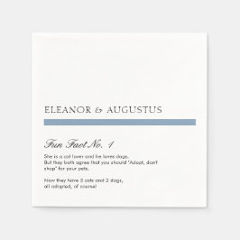 Minimal Dusty Blue Einfache moderne Fun Fakten Hoc Serviette