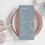 Minimal dusty blue Wedding Bar menu Menükarte<br><div class="desc">Diese eleganten,  modernen Hochzeitsmenükarten oder Menükarten für das Probe-Dinner zeichnen sich durch ein einfaches Textdesign mit minimalistischer Darstellung aus. Fügen Sie Ihre Initialen oder Monogramme hinzu,  um sie komplett zu Ihrem eigenen zu machen.</div>