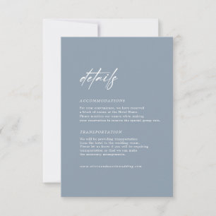 Minimal Dusty Blue Wedding Details - Abschlusskart Einladung