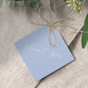 Minimal Dusty Blue Wedding Vielen Dank Geschenkanhänger