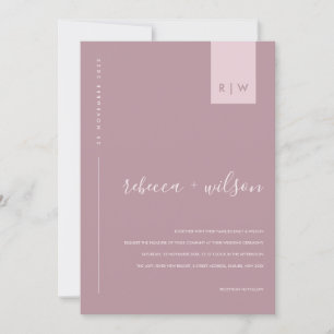 MINIMAL DUSTY ROSE PINK TYPOGRAPHY WEDING INVITAT EINLADUNG