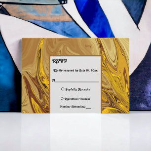 Minimal Earth Tone Gold Terracotta Künstlerische H RSVP Karte