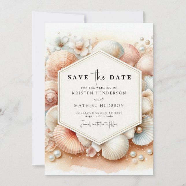 Minimal Earthy Beach Wedding Save The Date (Vorderseite)