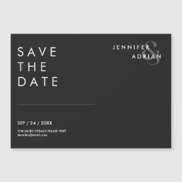 Minimal Eerie Schwarz Moderne Hochzeit retten das Magnetkarte