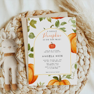 Minimal ein wenig Kürbis Herbst lässt Baby Dusche. Einladung
