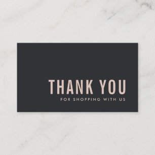 MINIMAL EINFACH BLACK BLUSH DANKE DANK LOGO SHOPPP VISITENKARTE