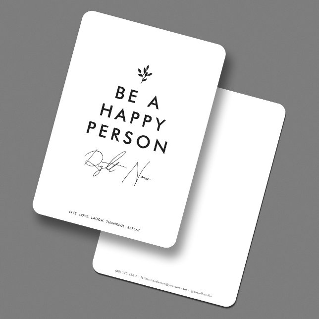 Minimal einfach ein glücklicher Personenkreis sein Dankeskarte (Minimal Simple Be a Happy Person Quote Thank You Card
)