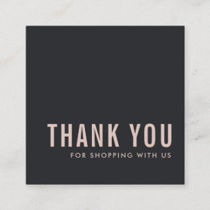 MINIMAL EINFACH PINK BLACK DANKE DANK LOGO SHOPPPI QUADRATISCHE VISITENKARTE
