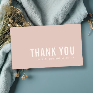 MINIMAL EINFACH PINK BLUSH DANKE DANK LOGO SHOPPPI VISITENKARTE